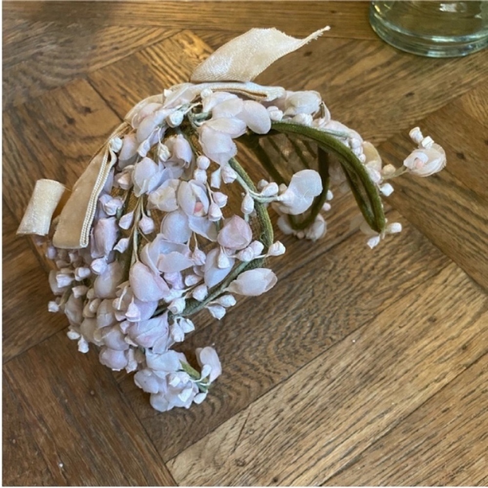 Antique floral headpiece vintage headdress showgirl costume headband